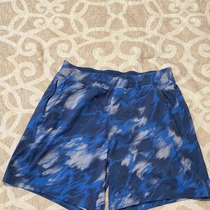 lululemon athletica Blue Patterned Men's Athletic Shorts